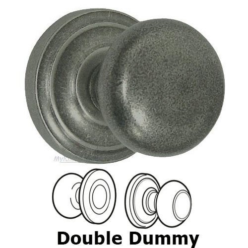Omnia Hardware Double Dummy Set Classic 2 1/8" Half Round Knob with Radial Rosette in Vintage Iron