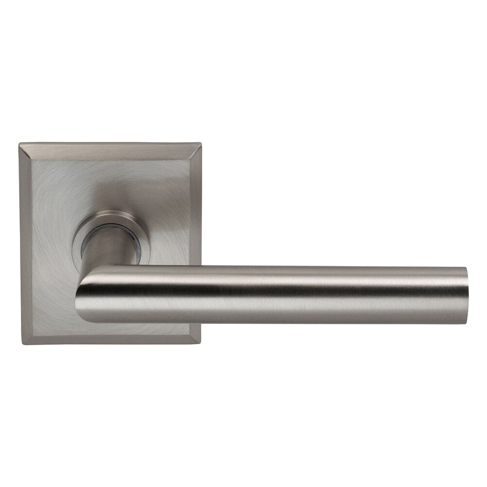 Omnia Hardware Single Dummy Modern Right-Handed Lever with Rectangle Rose in Satin Nickel Lacquered