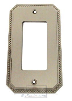 Omnia Hardware Beaded Single Rocker Cutout Switchplate in Satin Nickel Lacquered