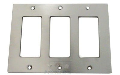 Omnia Hardware Modern Triple Rocker Cutout Switchplate in Satin Chrome
