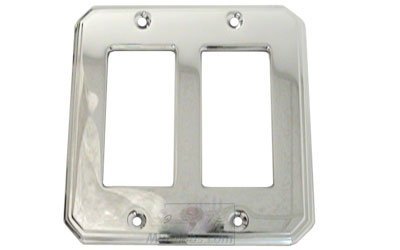 Omnia Hardware Traditional Double Rocker Cutout Switchplate in Polished Chrome