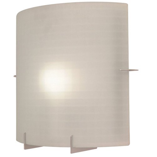 PLC Lighting 13 1/2" Wall Light in Polished Chrome with Checkered Acid Frost Glass