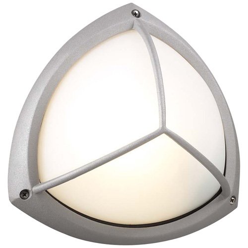 PLC Lighting 10" Exterior Light in Silver with Frost Glass in Silver With Frost Glass