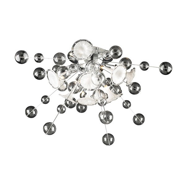 PLC Lighting Ceiling Light in Polished Chrome with Clear & White Glass