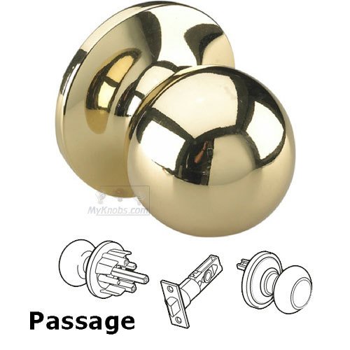 Richelieu Passage Ball Door Knob in Bright Brass
