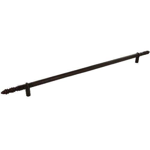 Richelieu Forged Iron 26 1/2" Centers Appliance Pull with Embellished Ends in Rust