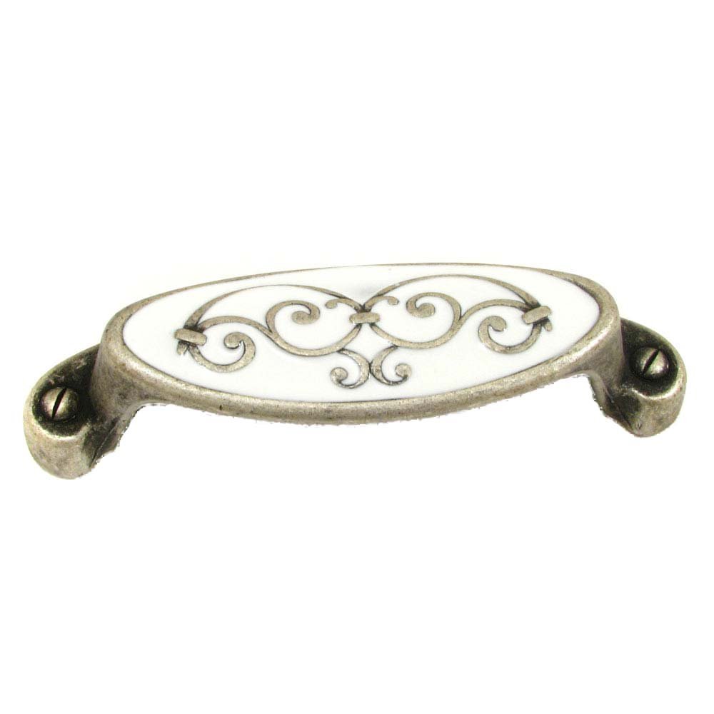 Richelieu Solid Brass with Enamel 2 1/2" Centers Filigree Cup Pull in Faux Iron