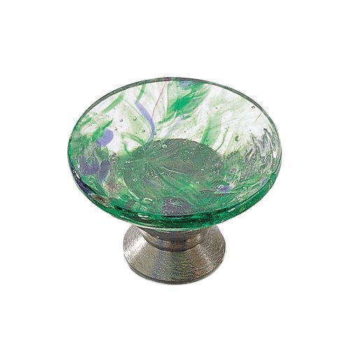 Richelieu 1 3/16" Diameter Element Knob in Chrome and Harlequin Green Murano Glass