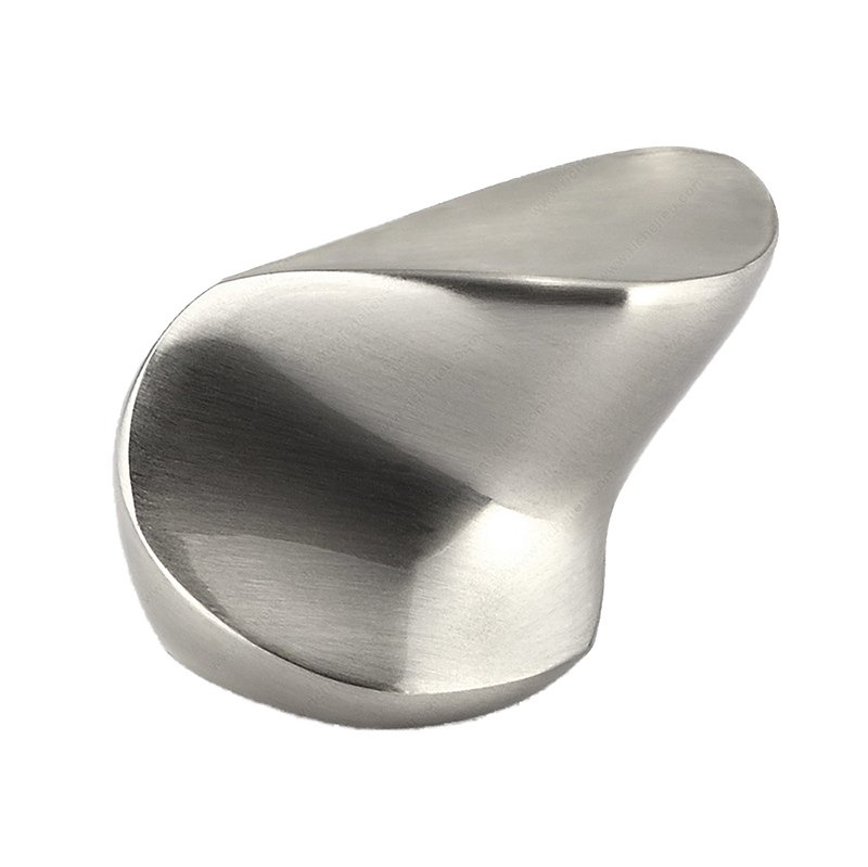 Richelieu Solid Brass 1 9/16" Long Asymmetrically Contoured Knob in Brushed Nickel