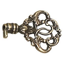 Richelieu Solid Brass 1 27/32" Long Filigree Decorative Mock Key in Burnished Brass