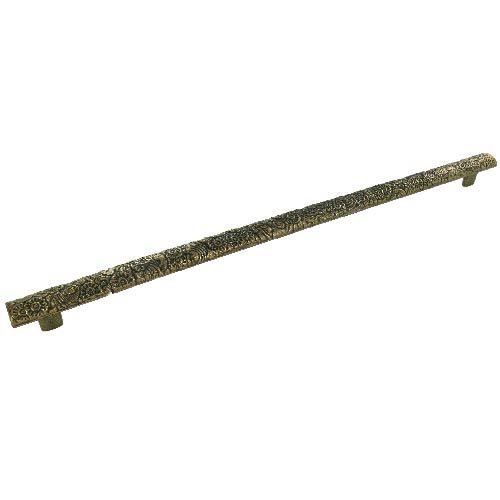 Richelieu Cast Iron 18" Centers Floral Embossed Oversized Bar Pull in English Bronze