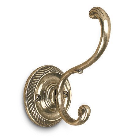 Richelieu Solid Brass 4 7/16" Long Single Coat & Hat Hook in Burnished Brass