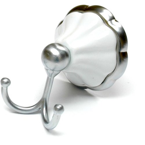 Richelieu Double Robe Hook in Chrome and Porcelain