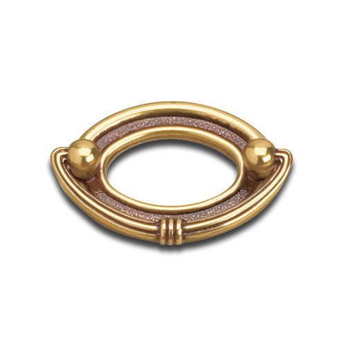 Richelieu Solid Brass 1 3/4" Centers Bail Pull with Oval Ring Backplate in Empire Brass