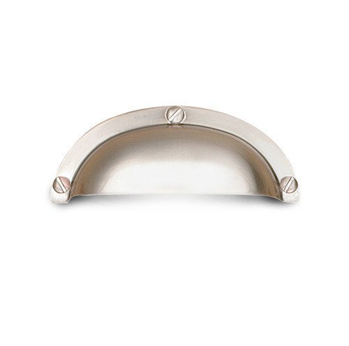 Richelieu 2 1/2" Centers Rounded Cup Pull with Faux Screws in Brushed Nickel