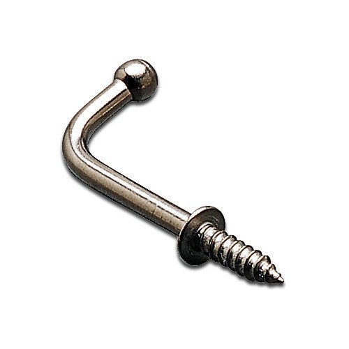 Richelieu Stainless Steel 1" Long Single L-Shaped Screw Hook in Polished Stainless Steel