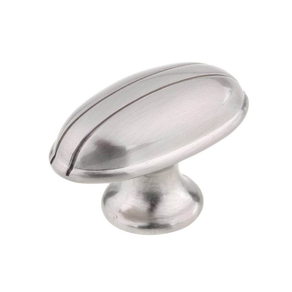 Richelieu 1 15/16" Long Oblong Knob with Twin Stripes in Brushed Nickel