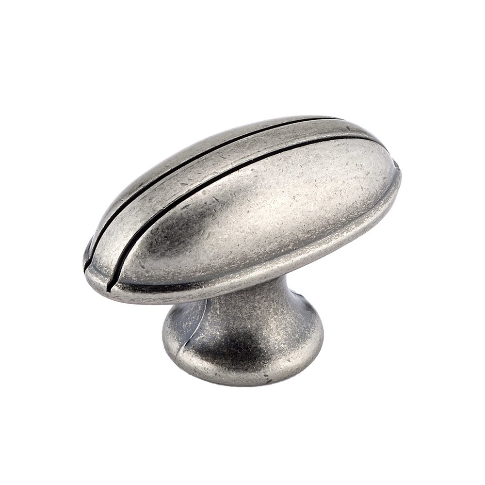 Richelieu 1 15/16" Long Oblong Knob with Twin Stripes in Faux Iron