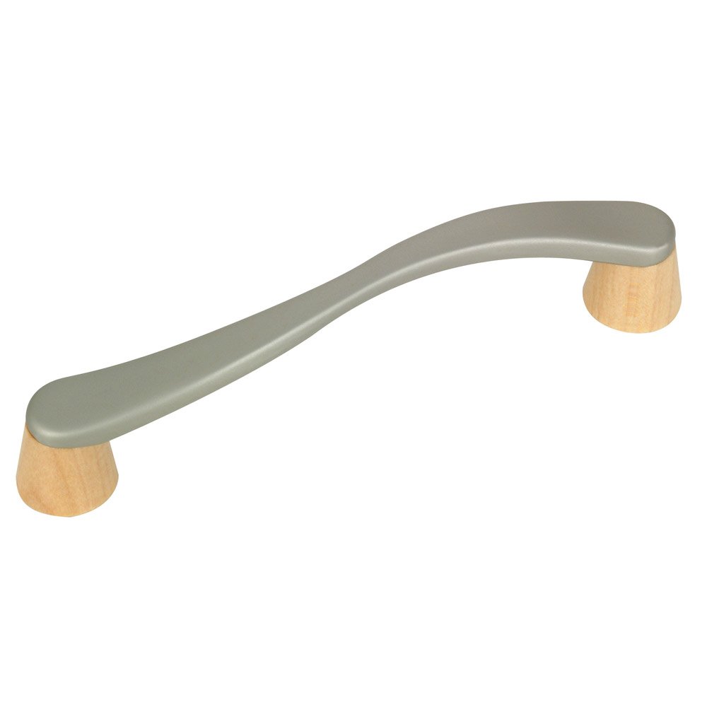 Richelieu 3 3/4" Centers Wave Handle in Maple Natural and Satin Nickel