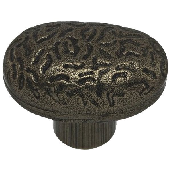Richelieu 1 11/16" Long Hammered Oval Knob in Hammered Iron