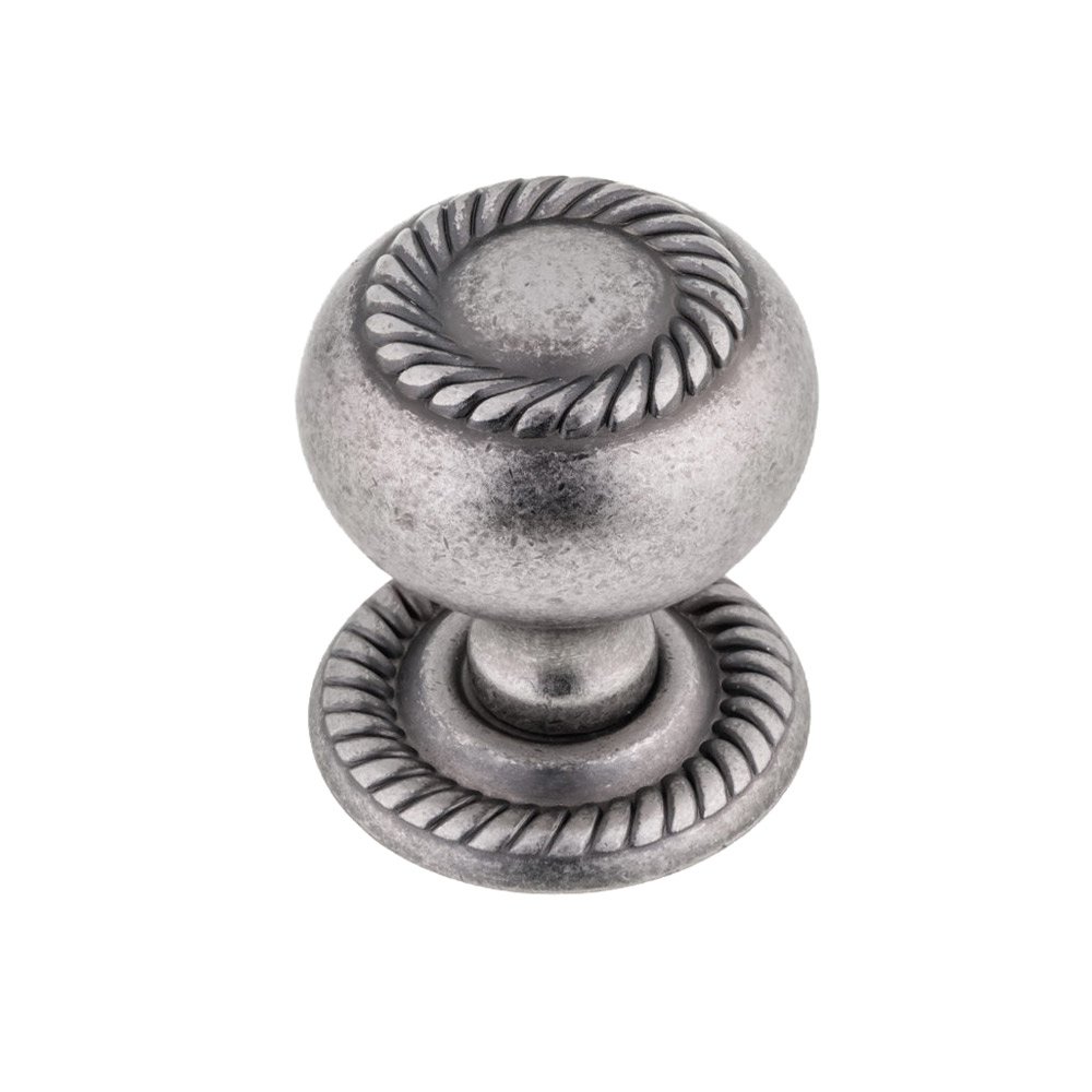 Richelieu 1 1/4" Diameter Knob with Rope Embossed Detail In Pewter