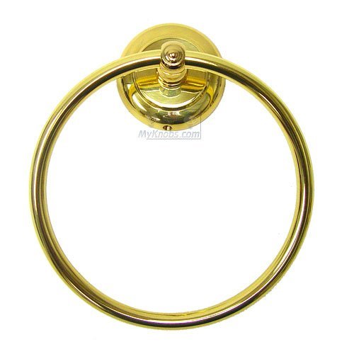 RK International Towel Ring in Polished Brass
