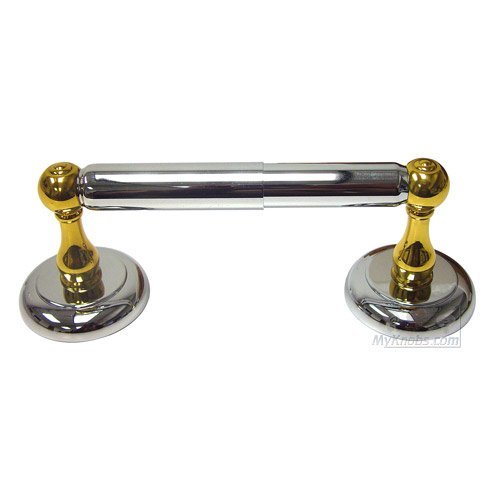 RK International Two Post Tissue Paper Holder in Two-Tone Brass and Chrome