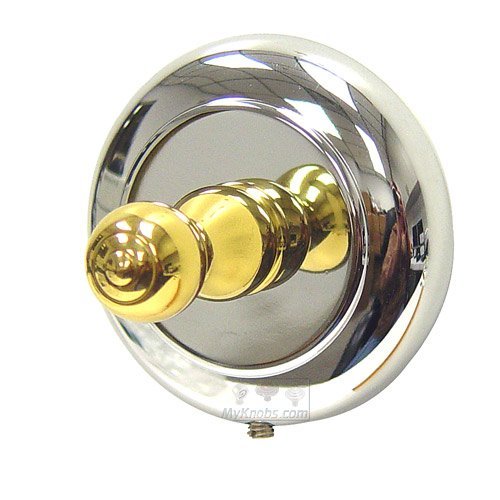 RK International Single Hook in Two-Tone Brass and Chrome