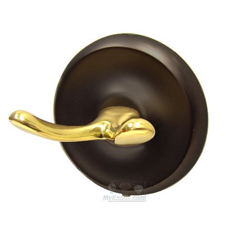 RK International Double Hook in Two-Tone Oil Rubbed Bronze and Brass