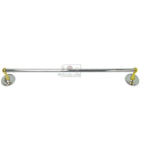 RK International 30" Towel Bar in Two-Tone Polished Chrome and Brass