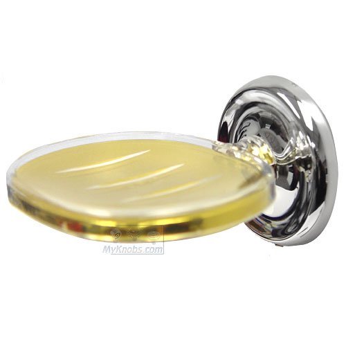 RK International Soap Dish in Two-Tone Polished Chrome and Brass