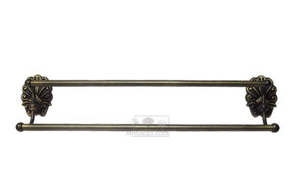 RK International 24" Double Towel Bar in Antique English
