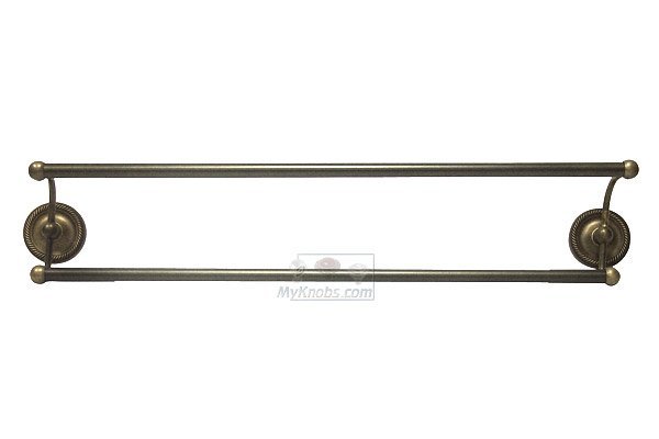 RK International 24" Double Towel Bar in Antique English