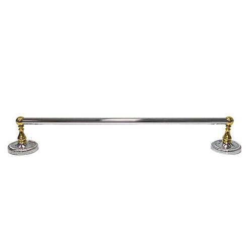 RK International 18" Towel Bar in Two-Tone Brass and Chrome