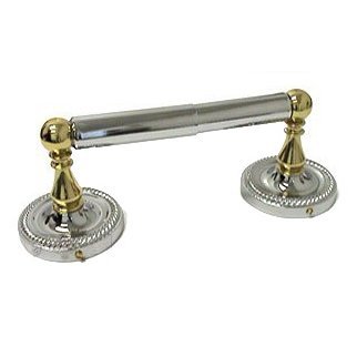 RK International Two Post Tissue Paper Holder in Two-Tone Brass and Chrome