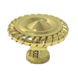 RK International 1 1/4" Rope at Edge Knob in Polished Brass