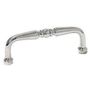 RK International 3" Centers Decorative Curved Pull in Polished Chrome
