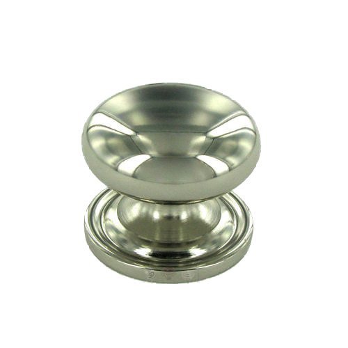 RK International 1 1/2" Plain Knob with Backplate In Polished Nickel