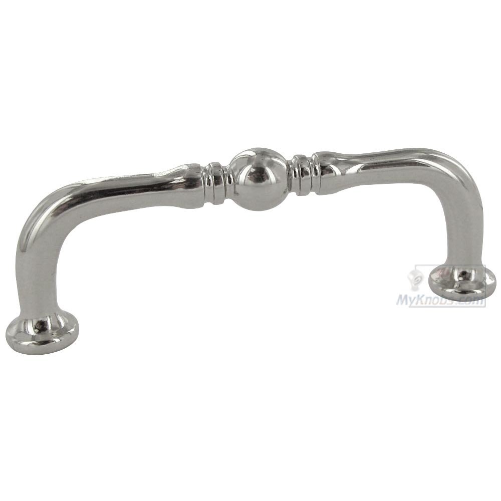 RK International 3" Centers Decorative Elongated Colonial Pull in Polished Nickel