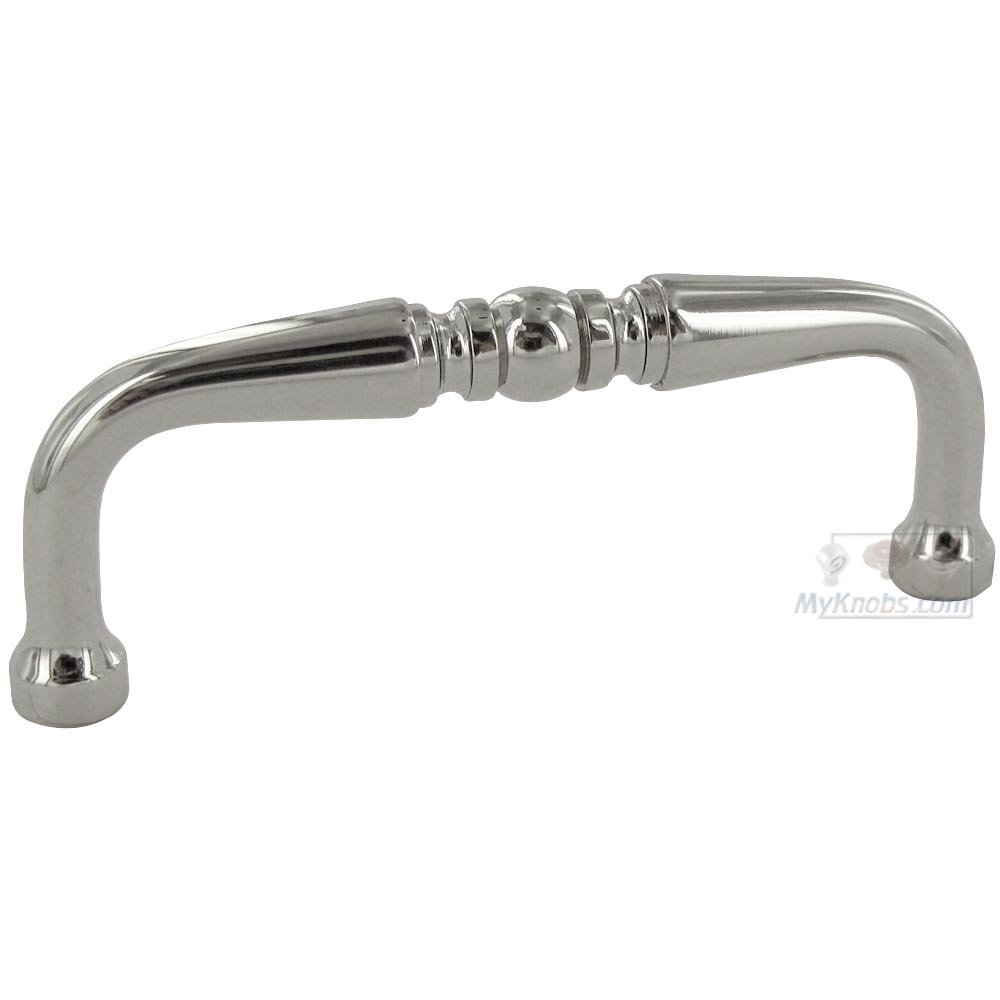 RK International 3" Centers Decorative Curved Pull in Polished Nickel