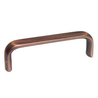 RK International 3" Center Smooth Rectangular Pull in Distressed Copper