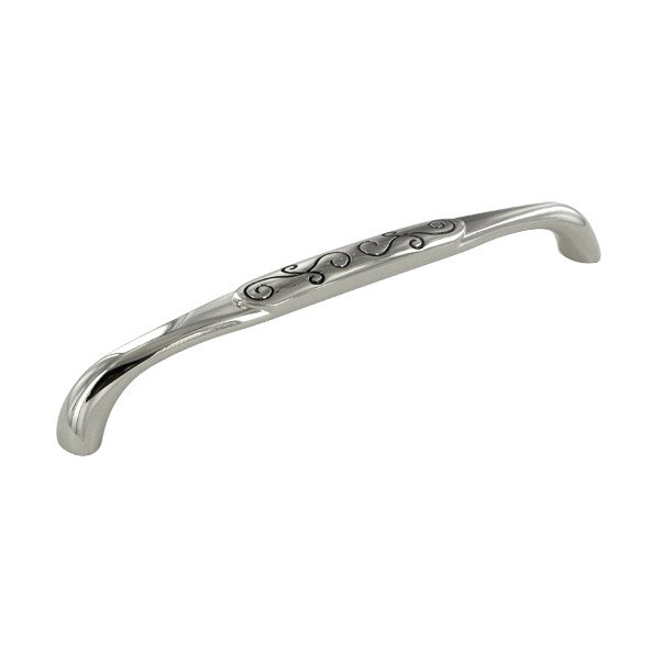 RK International 8" Centers Handle in Polished Nickel with Black