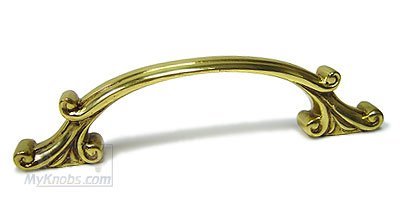 RK International 6" (152mm) Centers Small Curved Door Handle in Polished Brass
