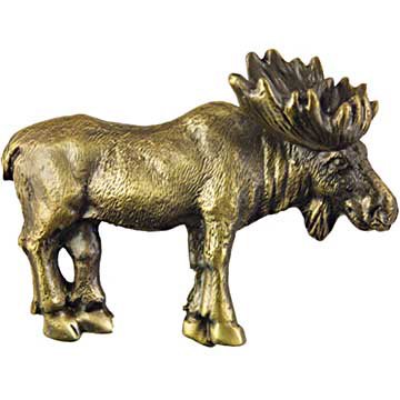 Sierra Lifestyles Realistic Moose Pull in Antique Brass
