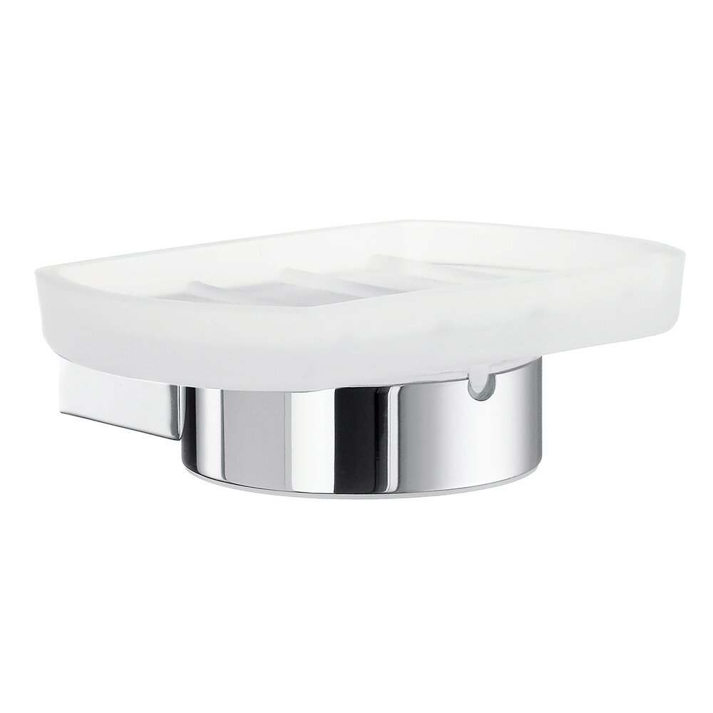 Smedbo Holder with Frosted Glass Soap Dish in Polished Chrome