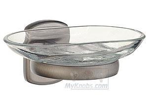 Smedbo Satin Nickel Clear Glass Soap Dish Holder