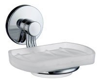 Smedbo Frosted Glass Soap Dish Polished Chrome