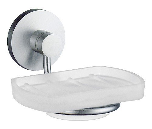 Smedbo Frosted Glass Soap Dish Brushed Chrome