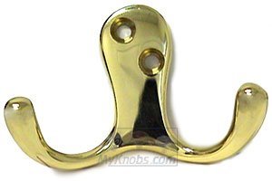 Smedbo 1 3/4" Double Coat Hook in Polished Brass