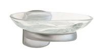 Smedbo Brushed Chrome Clear Glass Soap Dish Holder
